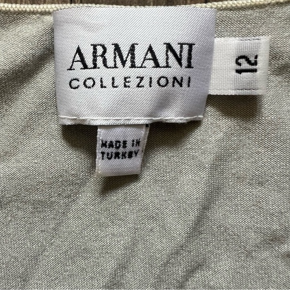 Armani Collezioni Gray Sleeveless Ruched Front V Neck Tank Top T- Shirt Size 12 - Picture 7 of 12